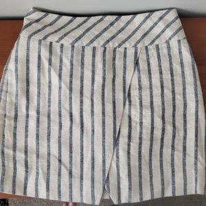JCrew striped linen asymmetrical skirt